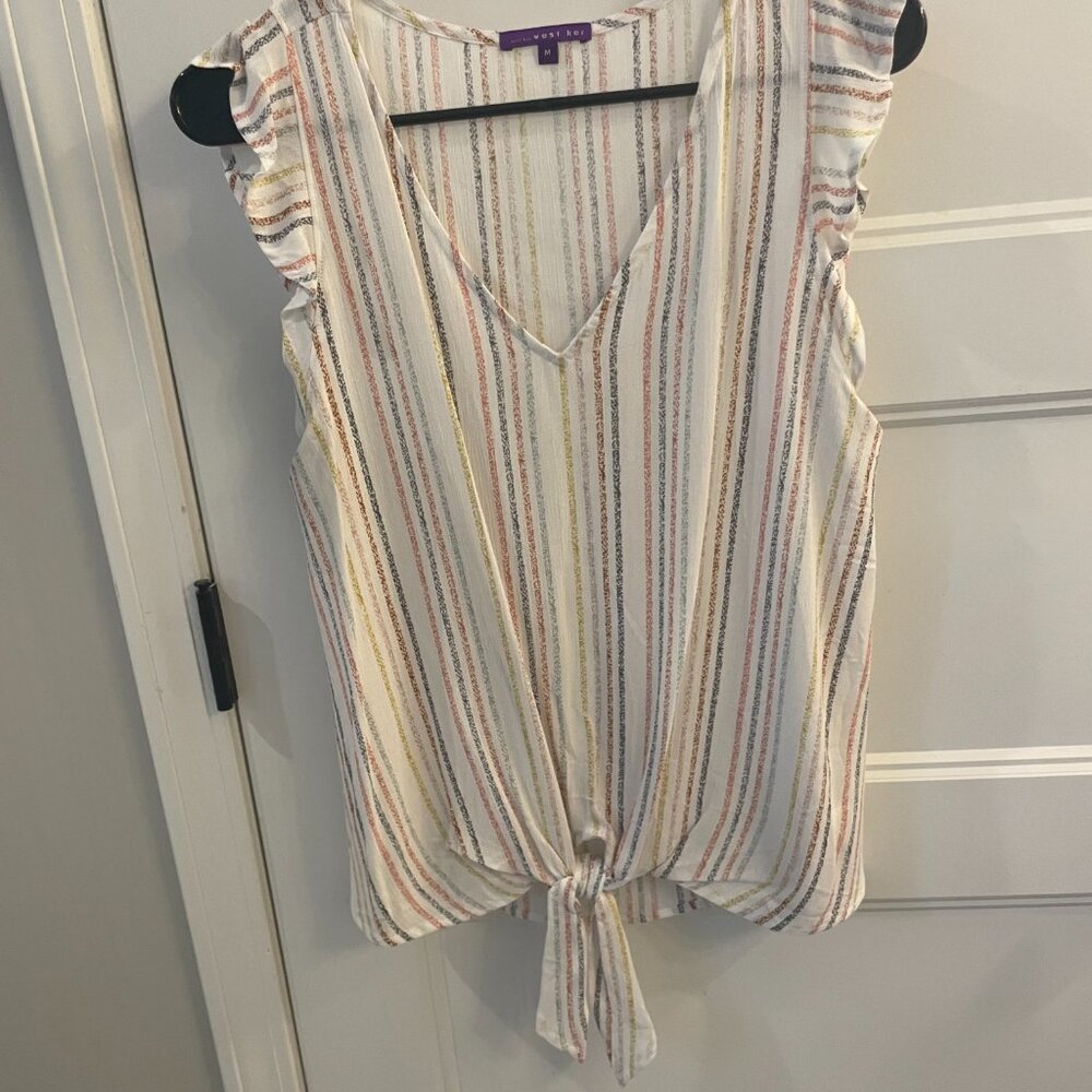 West Kei front tie multi colored top - Picture 2 of 4